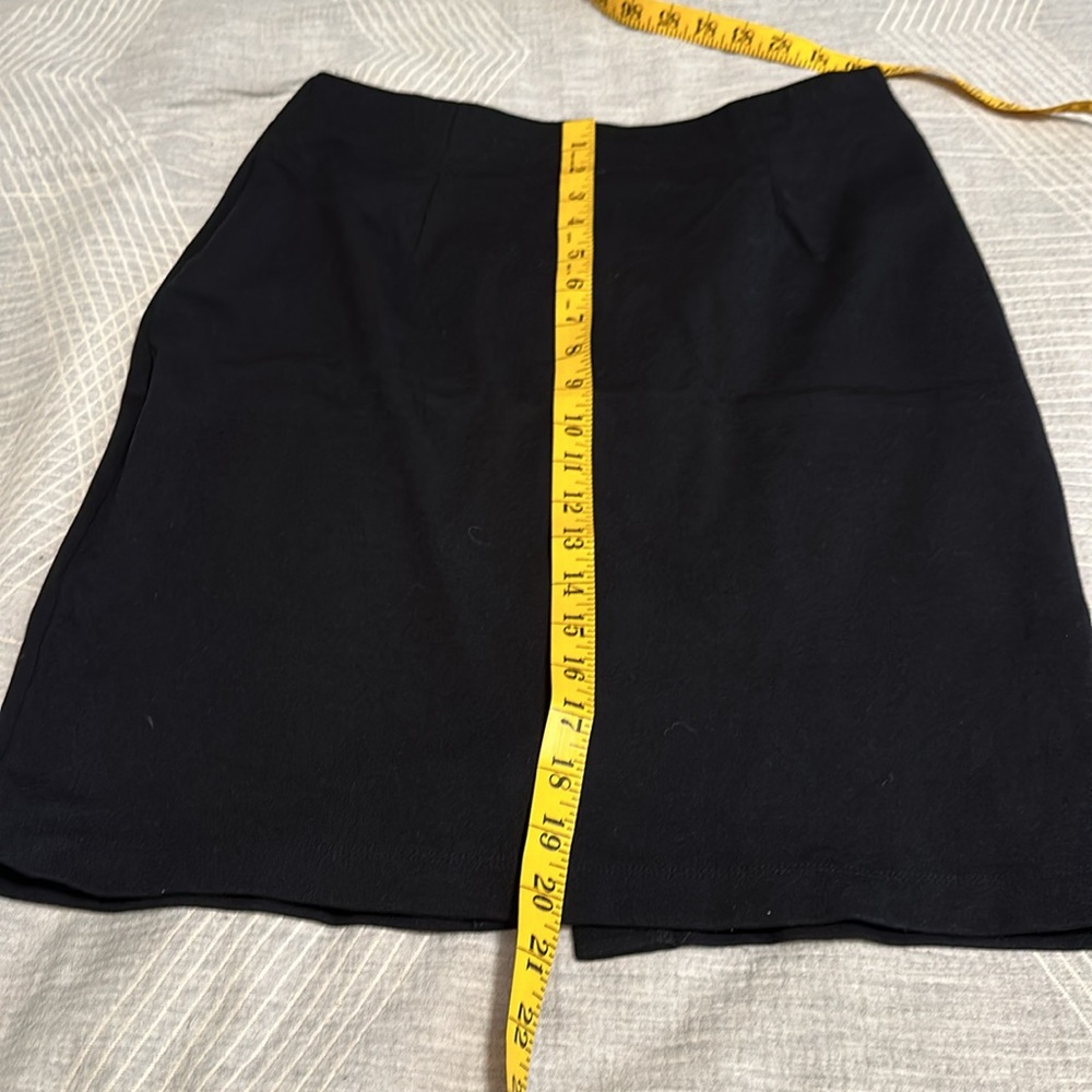 Eileen Fisher Womens Black Ponte Stretch Elastic Waist Pencil Skirt, Size PM